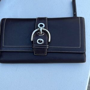 Coach Brown Genuine Leather Soho Long Wallet with Silver Hardware EUC.